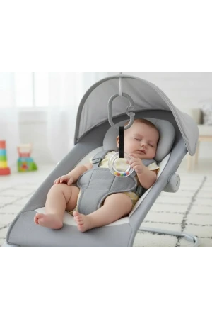 Babyjem Pusete Asılabilir Oval Sesli Çıngırak Gri