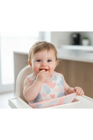 Babyjem Leke Tutmaz Giymeli Mama Önlüğü Pembe Puzzle