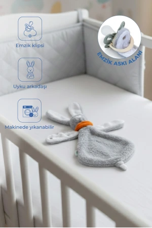 Babyjem Emzik Askılı Tavşan Uyku Arkadaşı Gri