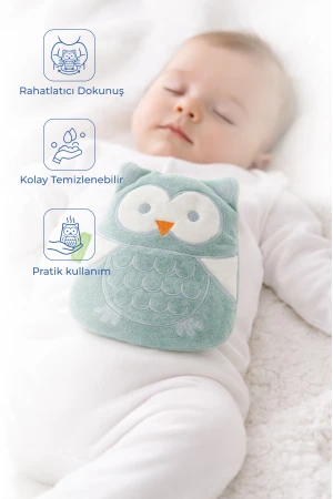 Babyjem Kiraz Çekirdekli Baykuş Kadife Rahatlatıcı Gaz Kemeri & Gaz Yastığı - Yeşil