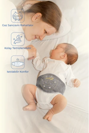 Babyjem Kiraz Çekirdekli Gaz Giderici Kemer - Gri