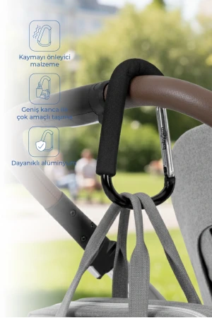 Babyjem Klipsli Bebek Arabası Kancası XL