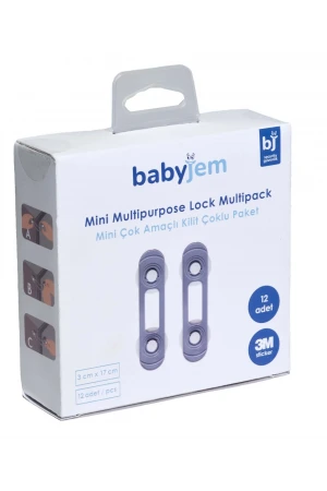 Babyjem Çok Fonksiyonlu Çocuk Güvenlik Kilit Seti 12 Adet Gri