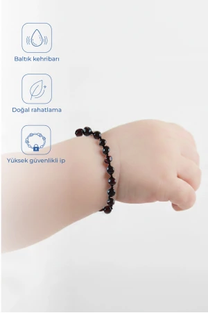 Babyjem Orjinal Sertifikalı Kehribar Bebek Bilekliği Vişne