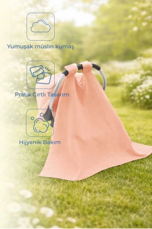 Babyjem Çok Amaçlı Müslin Ana Kucağı Örtüsü Somon