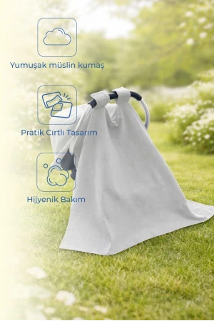 Babyjem Çok Amaçlı Müslin Ana Kucağı Örtüsü Gri