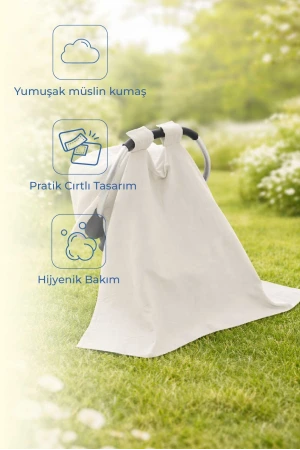 Babyjem Müslin Çok Amaçlı Ana Kucağı Örtüsü Ekru