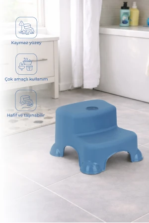 Babyjem Kaydırmaz Bebek Katlı Basamağı İndigo Mavi