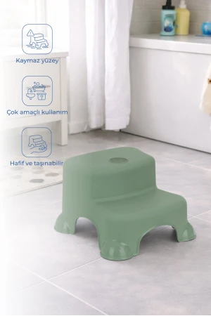 Babyjem Kaydırmaz Bebek Katlı Basamağı Soft Yeşil