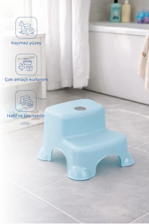 Babyjem Kaydırmaz Bebek Katlı Basamağı Soft Mavi