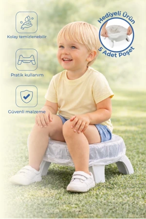 Babyjem Portatif Katlanabilir Seyahat Lazımlığı Kum Beji + 5 Hediye Poşet