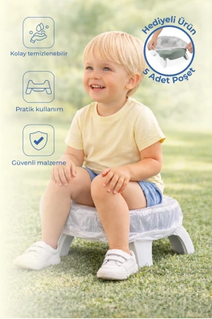 Babyjem Portatif Katlanabilir Seyahat Lazımlığı Soft Yeşil + 5 Hediye Poşet