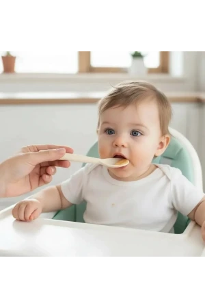 Babyjem Yumuşak Uçlu Silikon Kaşık Ekru