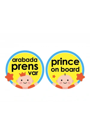 Babyjem Vakumlu Arabada Bebek Var Cam Yazısı Mavi