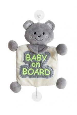 Babyjem Reflektörlü Arabada Bebek Var Aparatı Gri