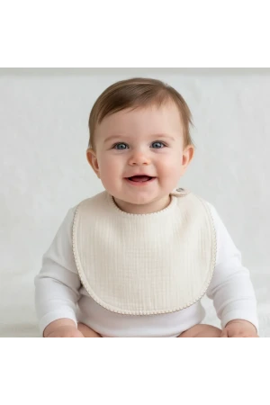 Babyjem Bürümcük Soft Müslin Mama Önlüğü Ekru
