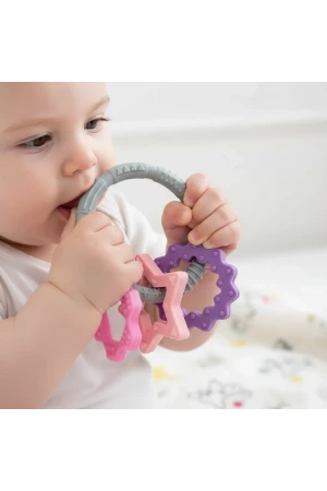 Babyjem Silikon Halka Diş Kaşıyıcı Pembe