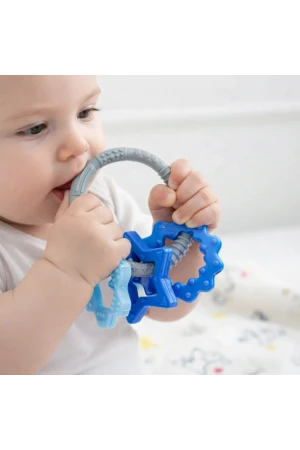 Babyjem Silikon Halka Diş Kaşıyıcı Mavi