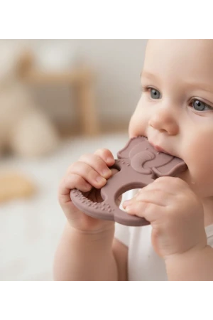 Babyjem Silikon Fil Diş Kaşıyıcı Mocha