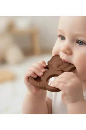 Babyjem Silikon Fil Diş Kaşıyıcı Latte