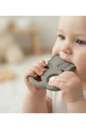 Babyjem Silikon Fil Diş Kaşıyıcı Gri