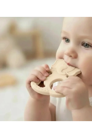 Babyjem Silikon Fil Diş Kaşıyıcı Ekru