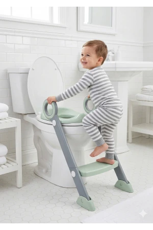 Babyjem Basamaklı Katlanır Klozet Adaptörü Soft Yeşil
