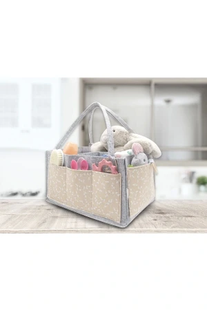 Babyjem Keçe Anne Bebek Bakım Çantası Organizer Somon Çiçek