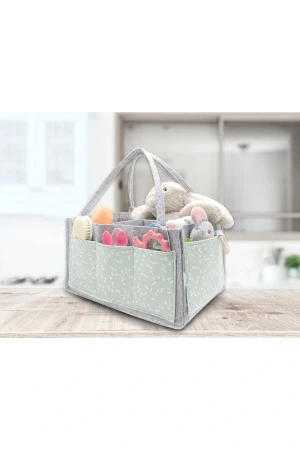 Babyjem Keçe Anne Bebek Bakım Çantası Organizer Yeşil Çiçek