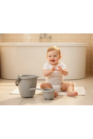 Babyjem Elegant Kova & Maşrapa Set Gri