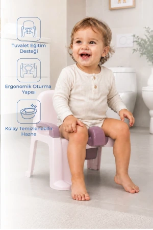 Babyjem Afacan Lazımlık Ergonomik Tuvalet Eğitimi Yardımcısı Soft Pembe