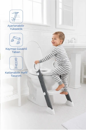 Babyjem Basamaklı Katlanır Klozet Adaptörü Beyaz