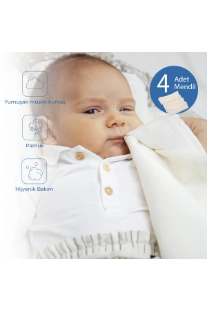 Babyjem Bürümcük Mendil 4lü Ekru