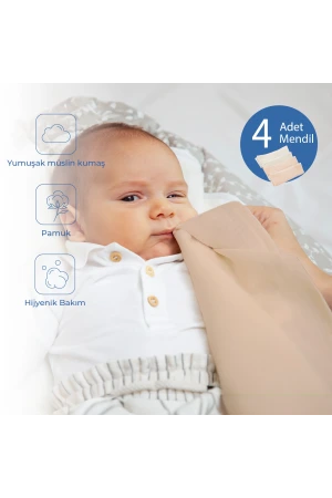 Babyjem Bürümcük Mendil 4lü Somon