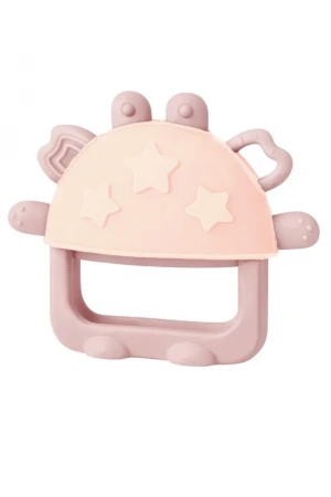 Babyjem Crabby Tutma Halkalı Silikon Diş Kaşıyıcı Pembe