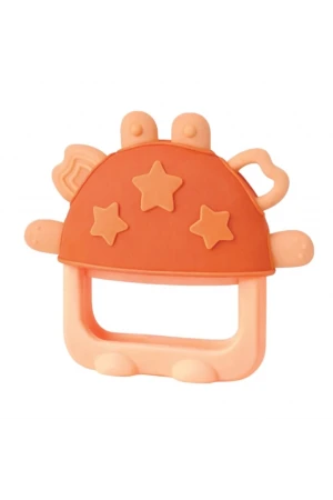 Babyjem Crabby Tutma Halkalı Silikon Diş Kaşıyıcı Turuncu