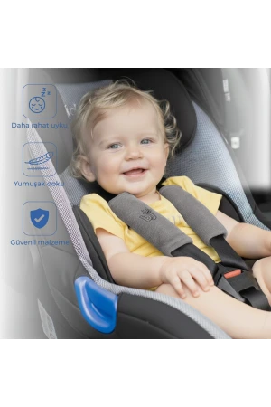 Babyjem Emniyet Kemeri Boyun Koruyucu Gri