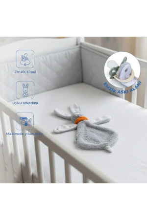 Babyjem Emzik Askılı Tavşan Uyku Arkadaşı Gri