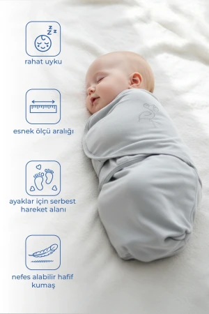 Babyjem İnterlok Pamuklu Kundak Gri