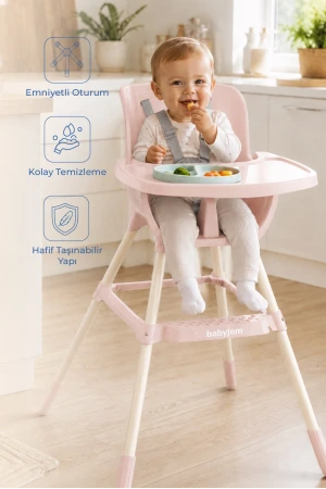 Babyjem XSoft Mama Sandalyesi Soft Pembe