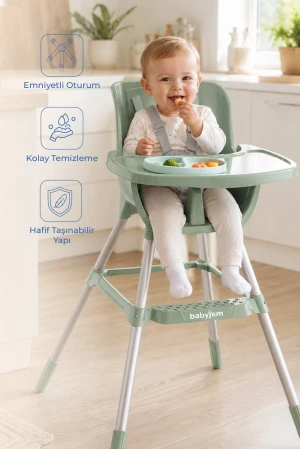 Babyjem XSoft Mama Sandalyesi Soft Yeşil