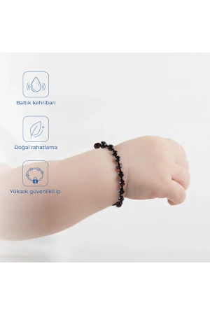 Babyjem Orjinal Sertifikalı Kehribar Bebek Bilekliği Vişne