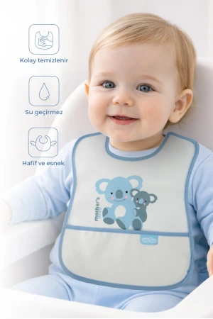 Babyjem Poli Muşamba Önlük Küçük Mavi