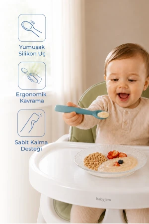 Babyjem Yumuşak Uçlu Silikon Kaşık Mint