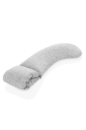 Babyjem Çok Fonksiyonlu Emzirme Destek Minderi & Anne Hamile Yastığı Gri Çiçek Outlet