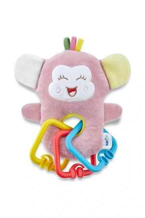 Babyjem Sevimli Maymun Peluş Çıngırak / Gül Kurusu