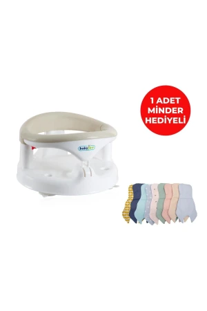 Babyjem Yandan Açılır Banyo ve Mama Oturağı & Minder 2li Set Taş