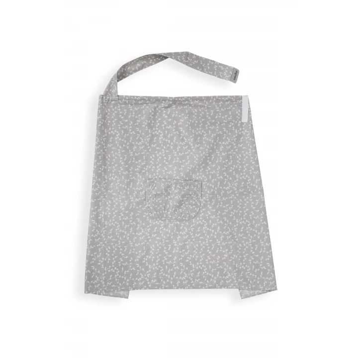 Babyjem Cepli Emzirme Önlüğü Gri Çiçek