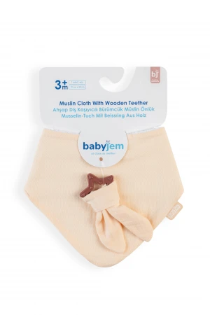 Babyjem Silikon Diş Kaşıyıcılı Müslin Önlük Somon