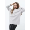 Frappa Miu Yaka Çapraz Yarasa Kol Bayan Sweat - Gri